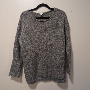 Pure Jill Grey Knit Sweater Size M